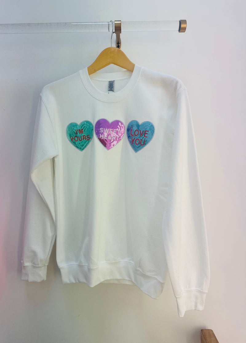 Sparkle Conversation Heart Sweatshirt