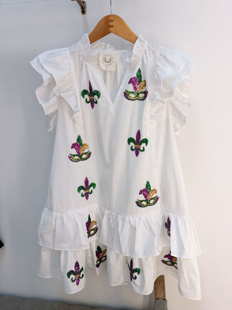 Mardi Gras Fleur De Festive Tiered Dress