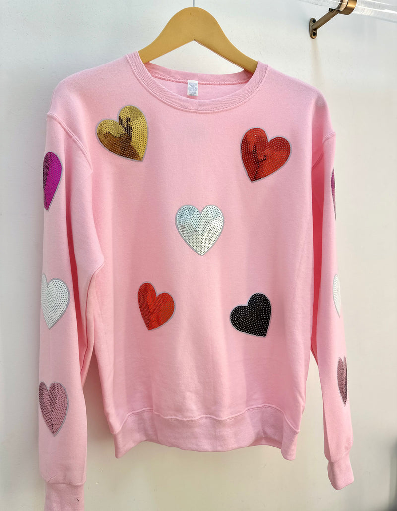 Sparkle Sequin Valentine Heart Sweatshirt