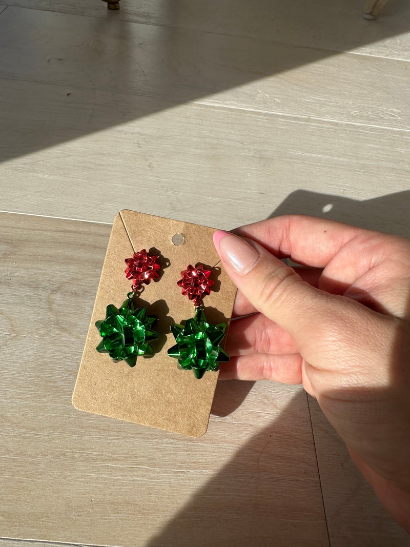 Small Gift Bow Earrings