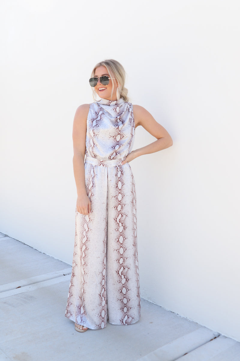 Seriously Snakeskin Jumpsuit